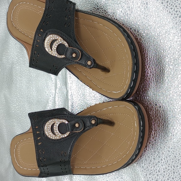 Faux Leather Sandals - Picture 2 of 3